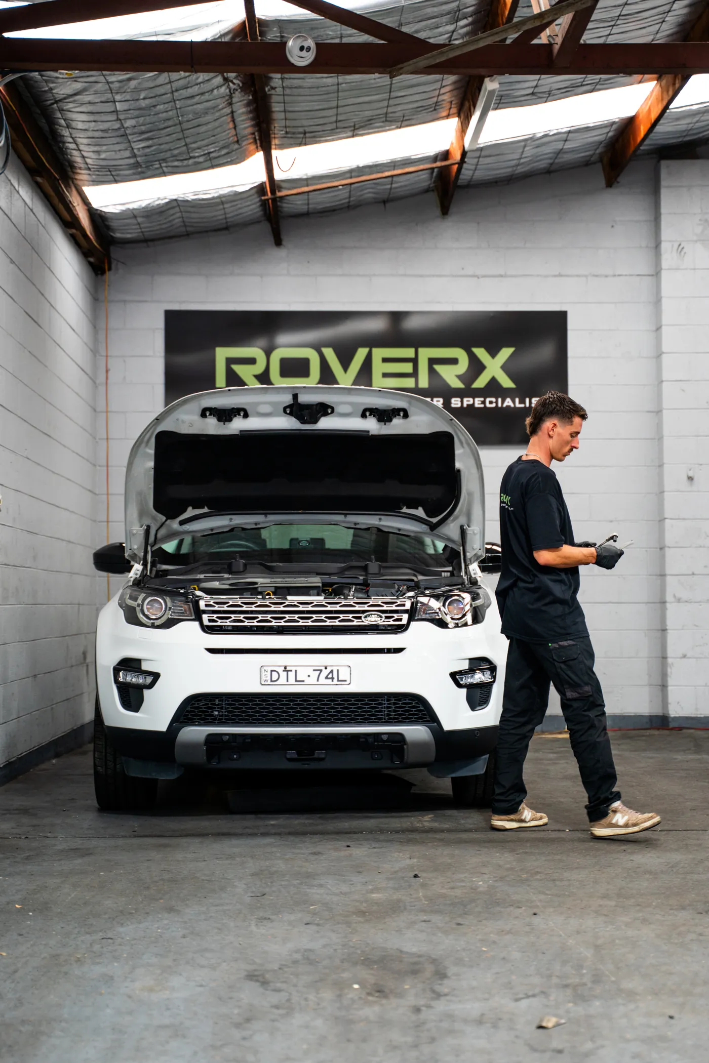 RoverX workshop signage in Kirrawee